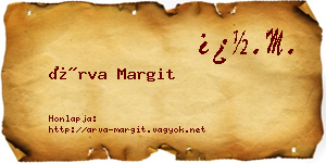 Árva Margit névjegykártya